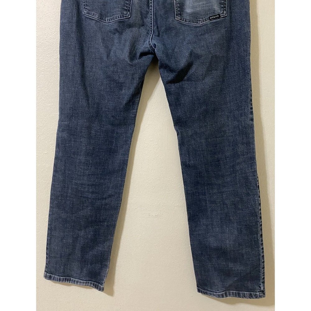 PrAna Men's Size 38 Blue Denim Casual Hiking Jeans 38" x 31" Born In Experience - Picture 6 of 9